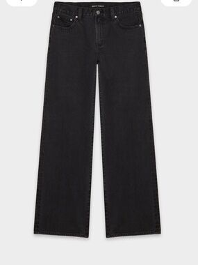Denim Forum The Farrah Lo-Rise Wide  Black Denim